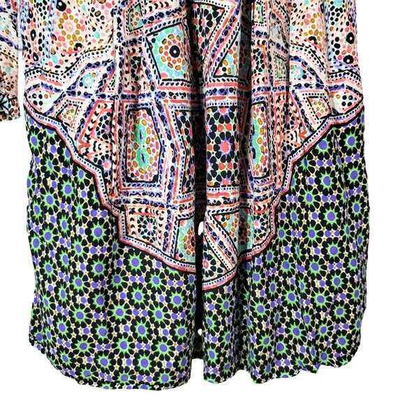 Maeve Tiled Amethyst Boho Dress Small Lined Buttons Smocked Anthropologie READ - Picture 5 of 9